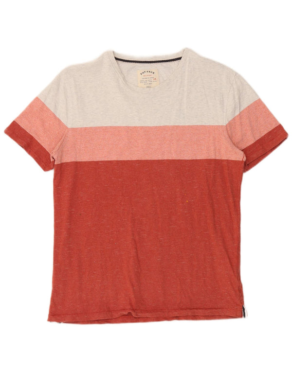 FAT FACE Mens T-Shirt Top Medium Red Colourblock Cotton