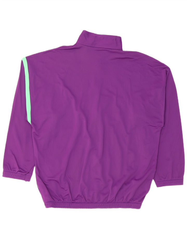 Vintage Mens Tracksuit Top Jacket Large Purple Colourblock