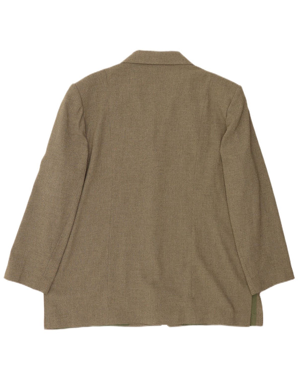 Endora Womens 3 Button Blazer Jacket UK 20 2XL Khaki Polyester