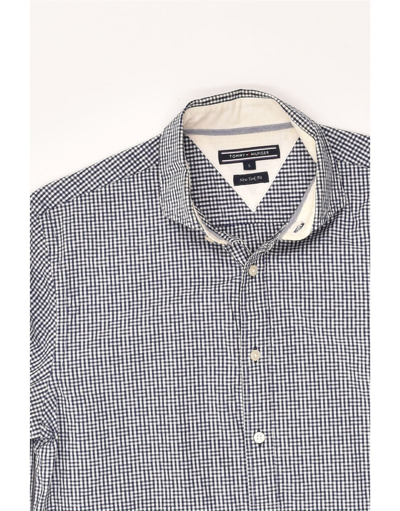 TOMMY HILFIGER Mens New York Fit Shirt Small Blue Gingham Cotton | Vintage Tommy Hilfiger | Thrift | Second-Hand Tommy Hilfiger | Used Clothing | Messina Hembry 