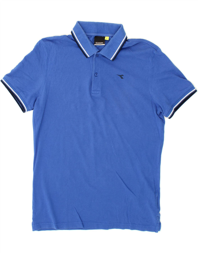 DIADORA Mens Polo Shirt Large Blue Cotton Vintage Diadora and Second-Hand Diadora from Messina Hembry 