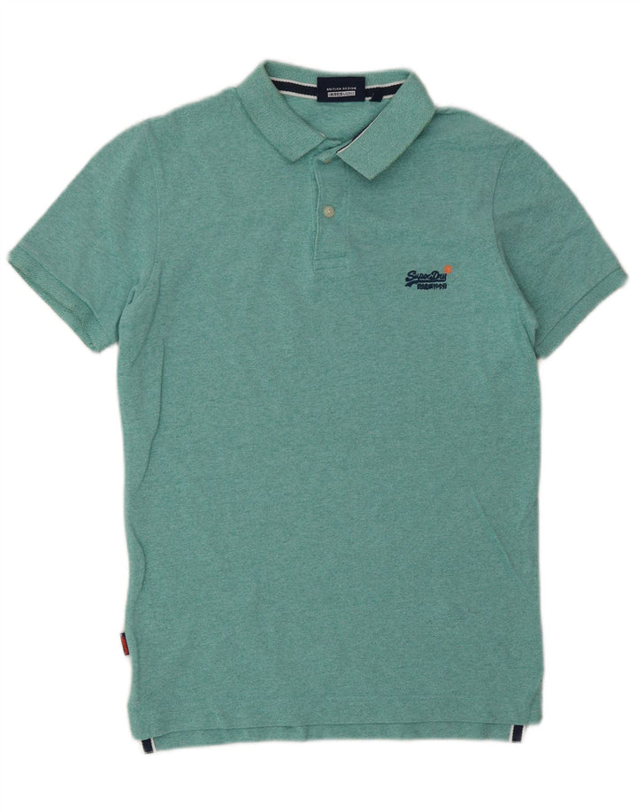 SUPERDRY Mens Polo Shirt Small Green Cotton
