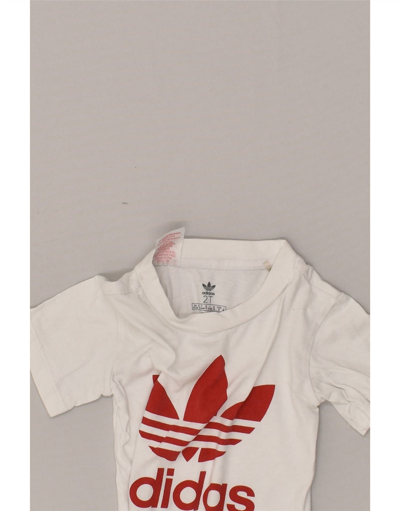 ADIDAS Baby Boys Graphic T-Shirt Top 18-24 Months White Cotton | Vintage Adidas | Thrift | Second-Hand Adidas | Used Clothing | Messina Hembry 