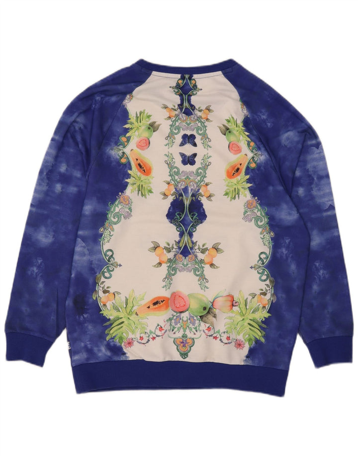 Adidas Womens Graphic Oversized Sweatshirt Jumper UK 10 Small Blue