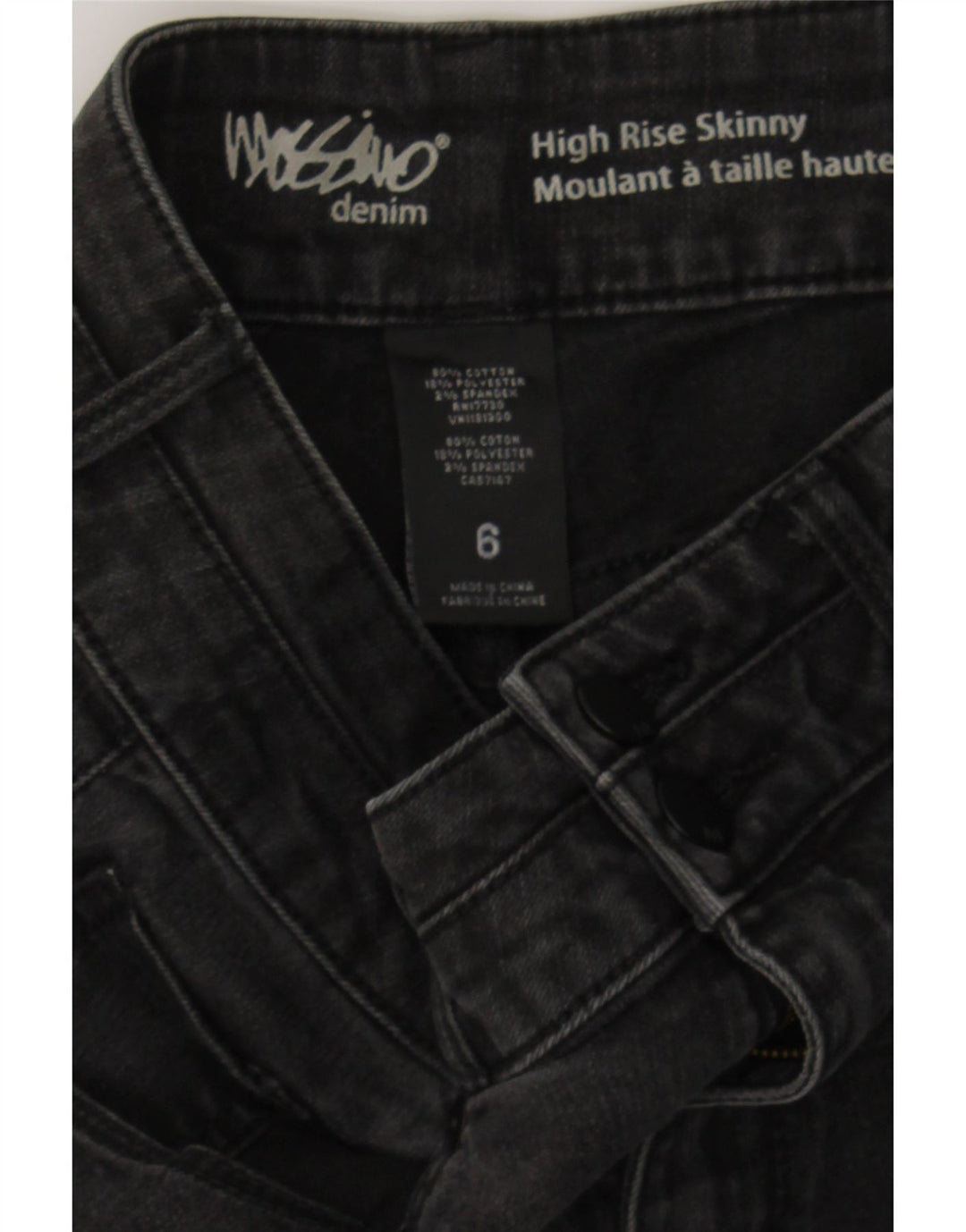 MOSSIMO Womens High Rise Skinny Jeans US 6 Medium W30 L30 Black Plaid Vintage Mossimo and Second-Hand Mossimo from Messina Hembry 