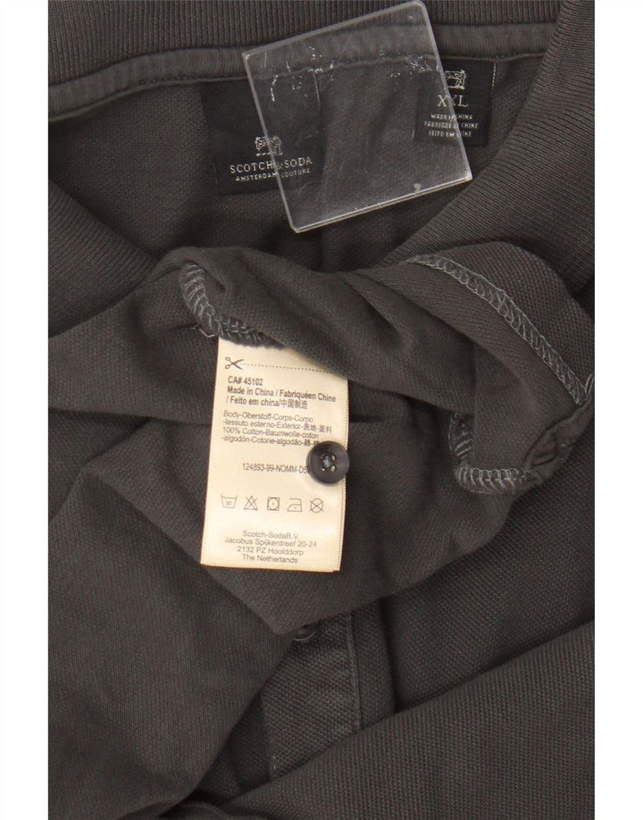 Scotch & Soda Mens Polo Shirt 2XL Grey Cotton