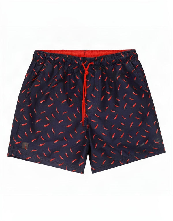 Marks & Spencer Mens Abstract Pattern Swimming Shorts Medium Navy Blue