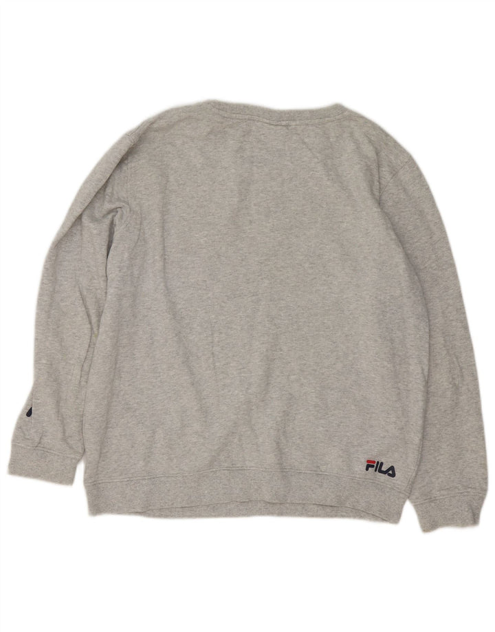 Fila Mens Graphic Sweatshirt Jumper Medium Grey Flecked Cotton