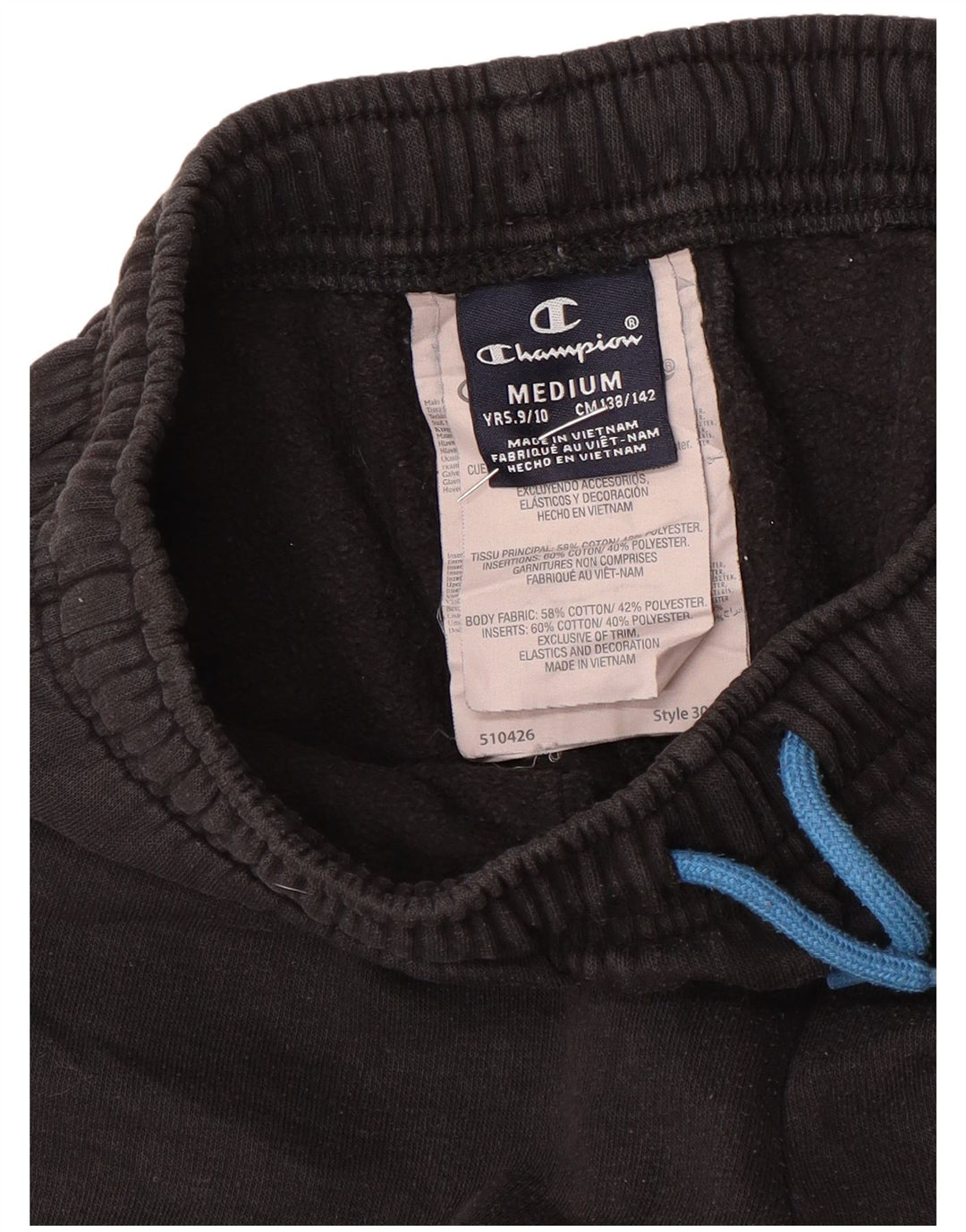 Champion Boys Tracksuit Trousers Joggers 9-10 Years Medium Black Cotton