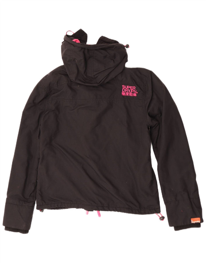 Superdry Womens Graphic Windbreaker Jacket UK 16 Large Black
