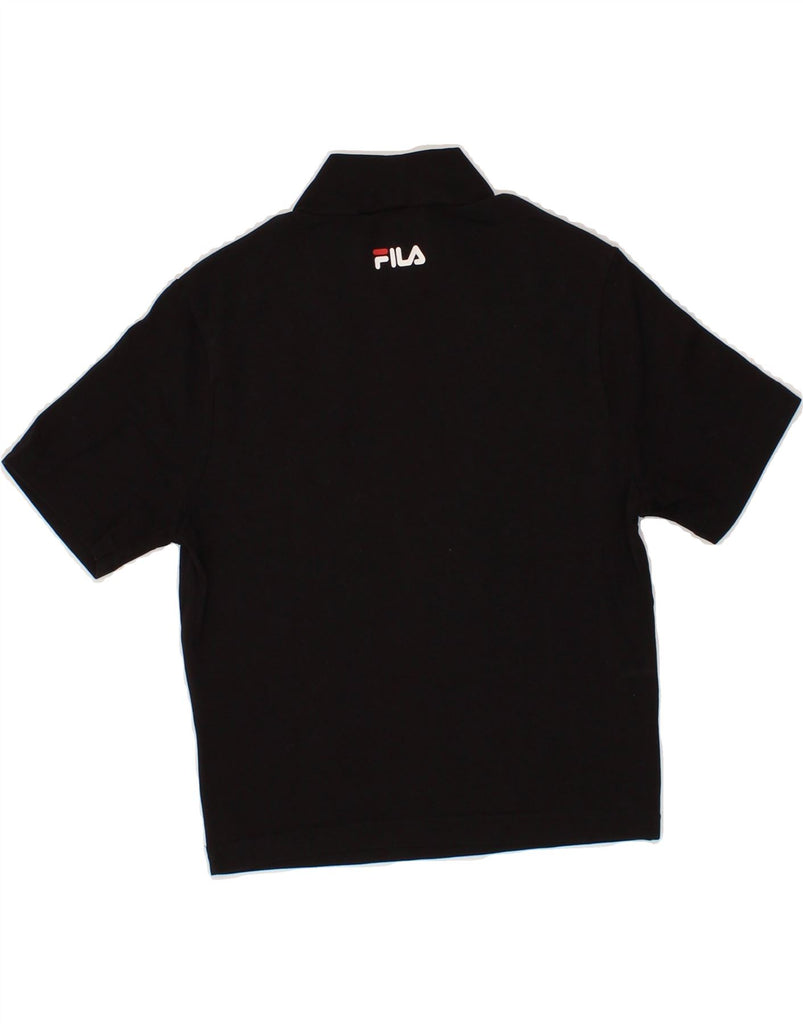 FILA Womens Crop Graphic T-Shirt Top UK 6 XS Black Cotton Vintage Fila and Second-Hand Fila from Messina Hembry 