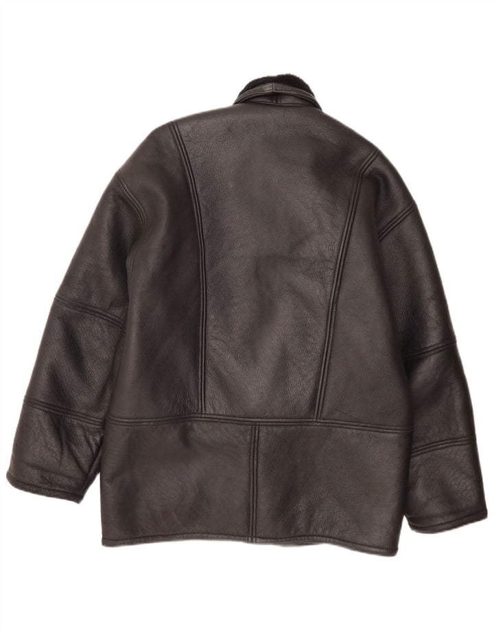 Vintage Mens Shearling Jacket IT 48 Medium Black