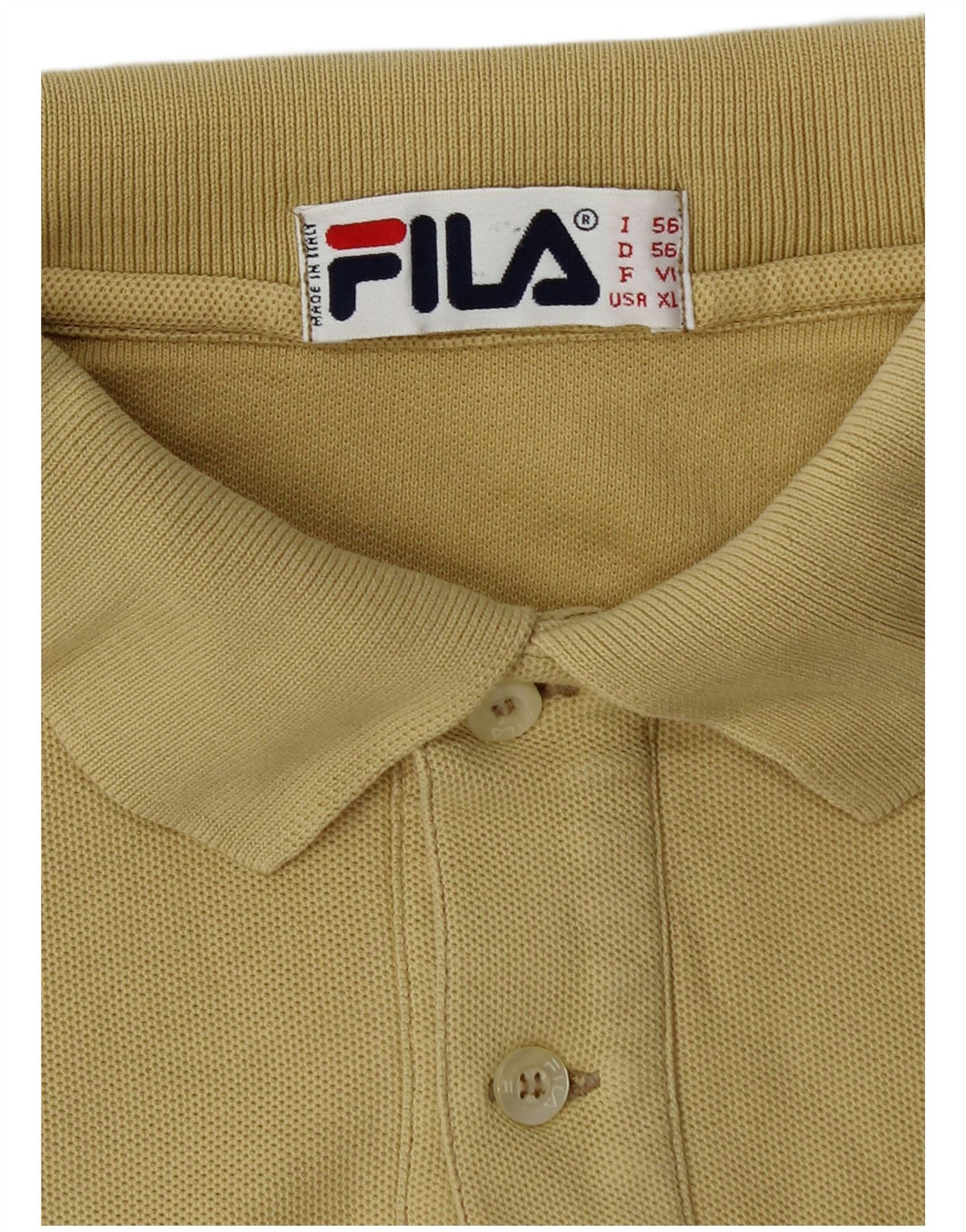 Fila Mens Polo Shirt IT 56 XL Beige Cotton