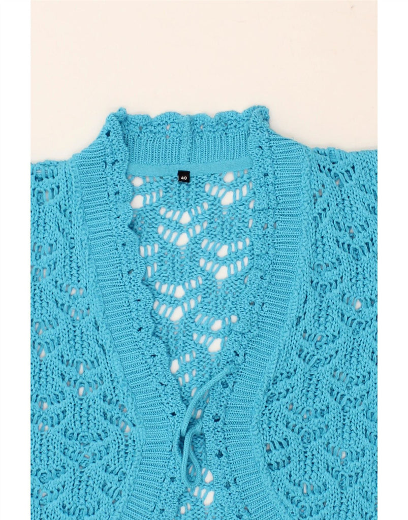 VINTAGE Womens Crop Crochet Cardigan Top IT 40 Small Blue Vintage Vintage and Second-Hand Vintage from Messina Hembry 