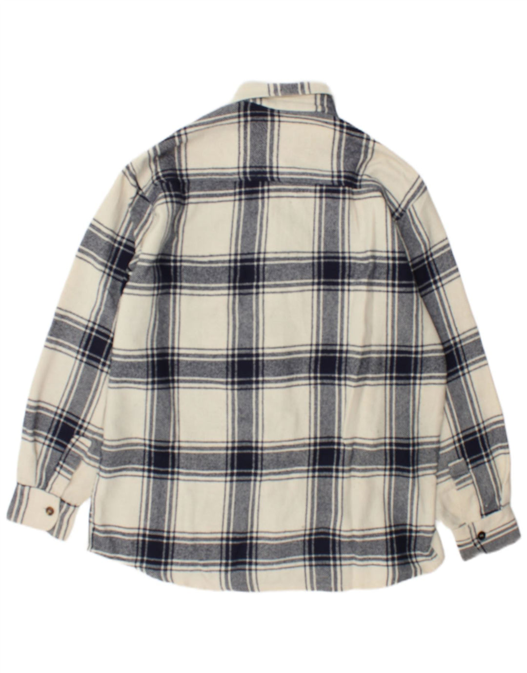 Junior.D Mens Flannel Shirt XL Off White Plaid