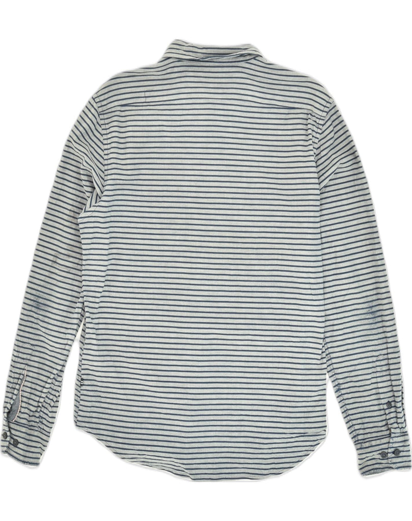 NAUTICA Mens Slim Fit Shirt Small Grey Striped Cotton | Vintage Nautica | Thrift | Second-Hand Nautica | Used Clothing | Messina Hembry 