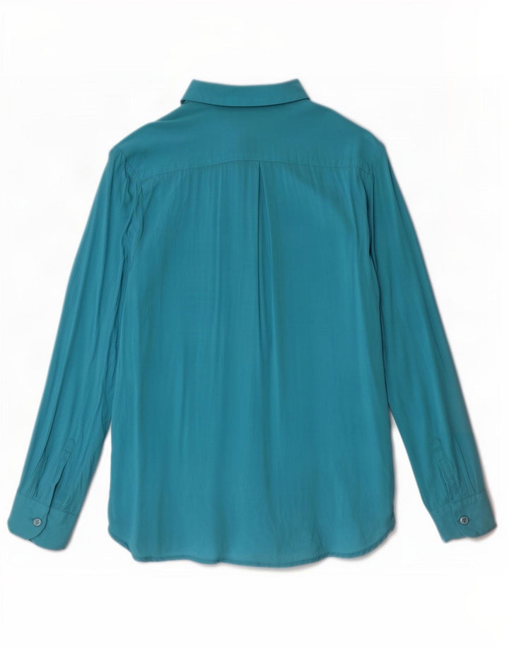 Benetton Womens Shirt UK 10 Small Blue Viscose