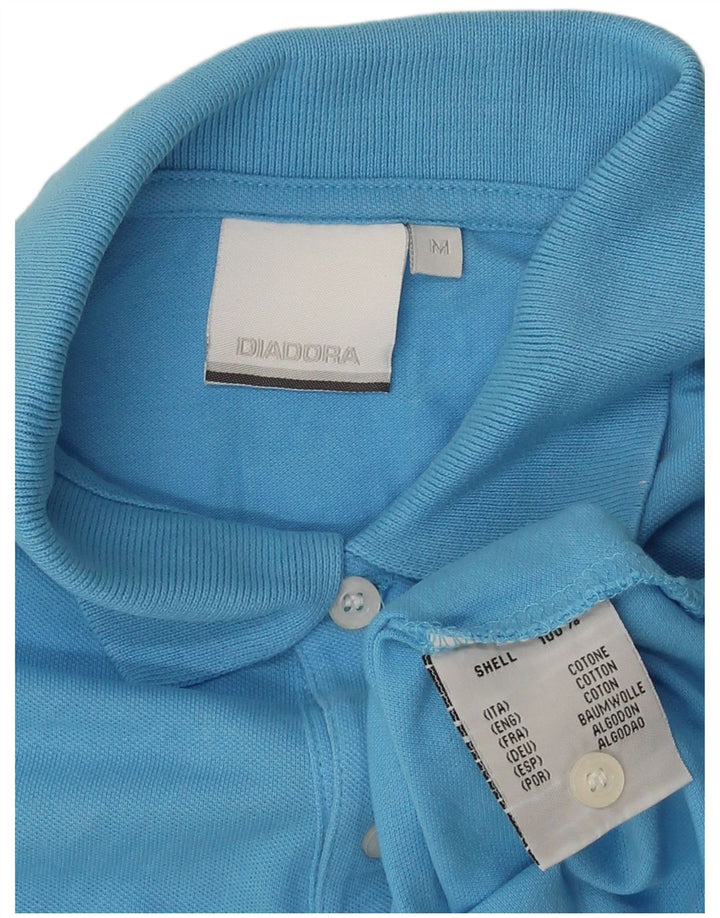 Diadora Mens Polo Shirt Medium Blue Cotton