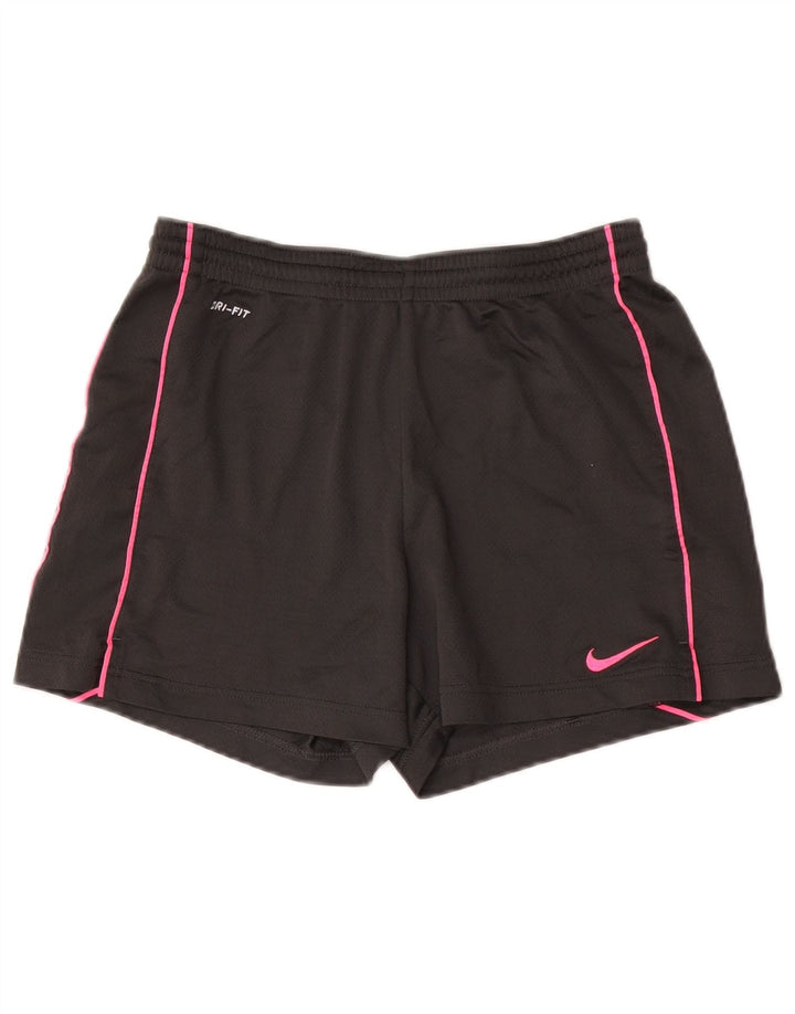 Nike Womens Dri Fit Sport Shorts UK 10 Small Grey Polyester