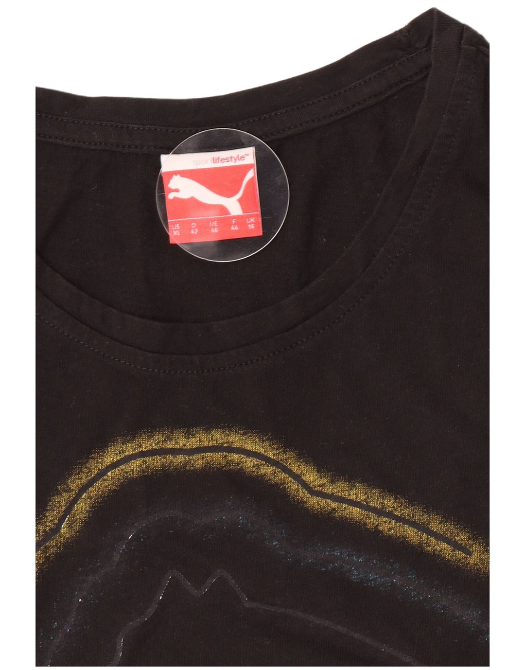 Puma Womens Graphic T-Shirt Top UK 16 Large Black