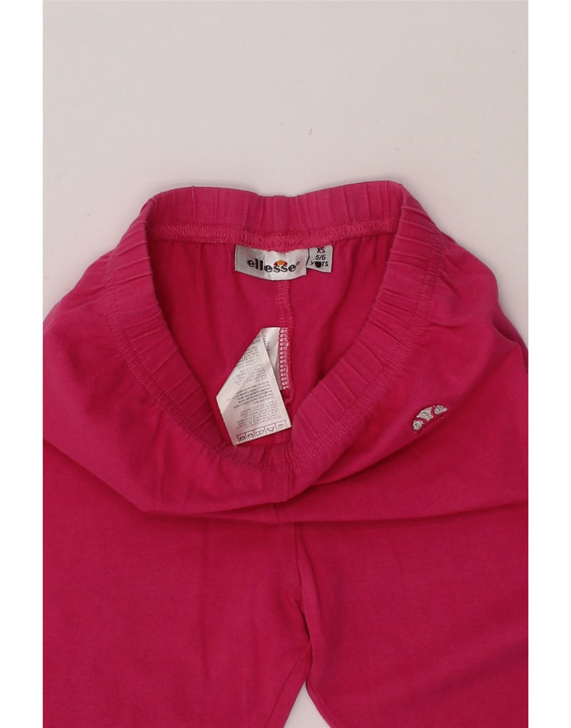 ELLESSE Girls Tracksuit Trousers 5-6 Years XS Pink Cotton Vintage Ellesse and Second-Hand Ellesse from Messina Hembry 