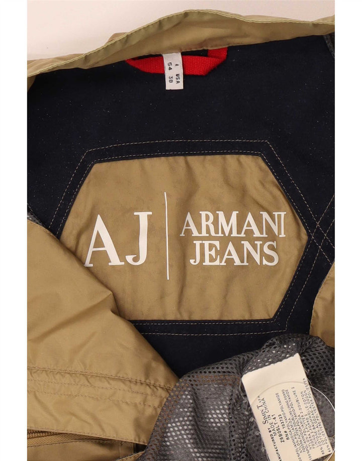 Armani Jeans Mens Utility Jacket IT 54 XL Beige Polyamide