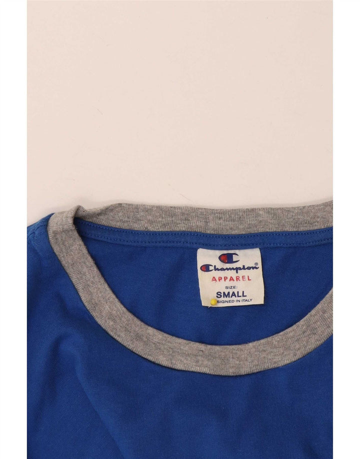 Champion Mens Graphic T-Shirt Top Small Blue Colourblock