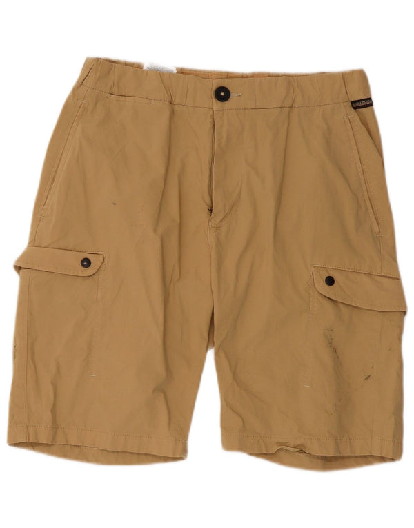 Napapijri Boys Cargo Shorts 15-16 Years Large W30  Beige Cotton
