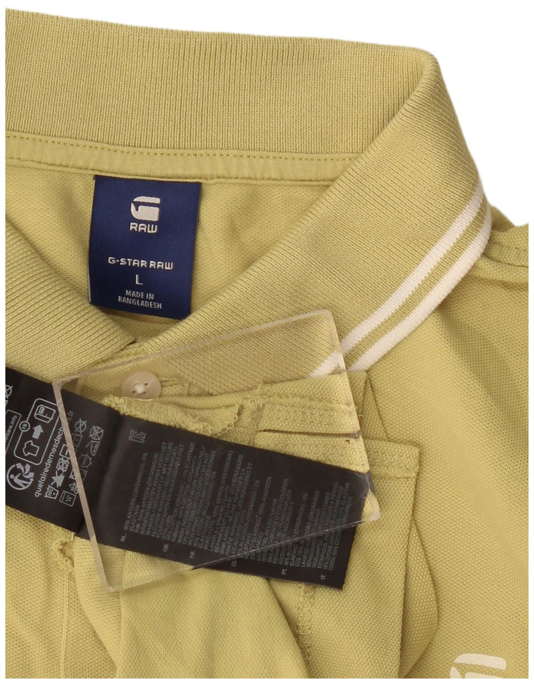 G-Star Mens Polo Shirt Large Khaki Cotton