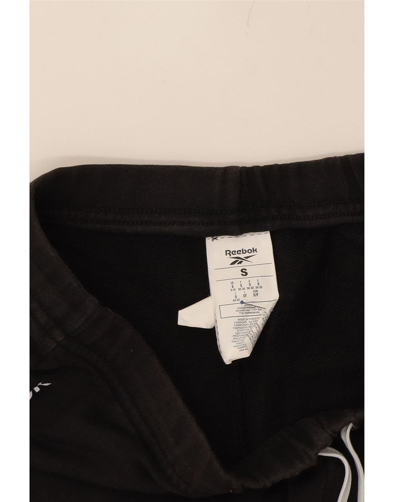 REEBOK Mens Graphic Sport Shorts UK 8/10 Small  Black Cotton Vintage Reebok and Second-Hand Reebok from Messina Hembry 