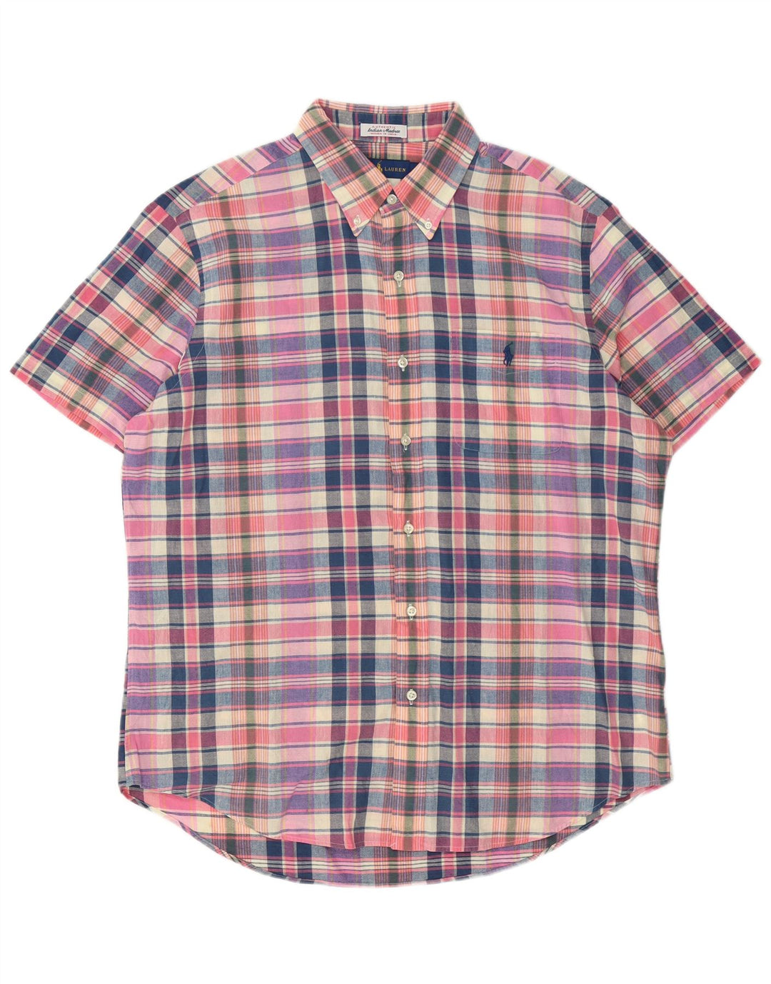 Ralph Lauren Mens Short Sleeve Shirt Large Multicoloured Check Cotton