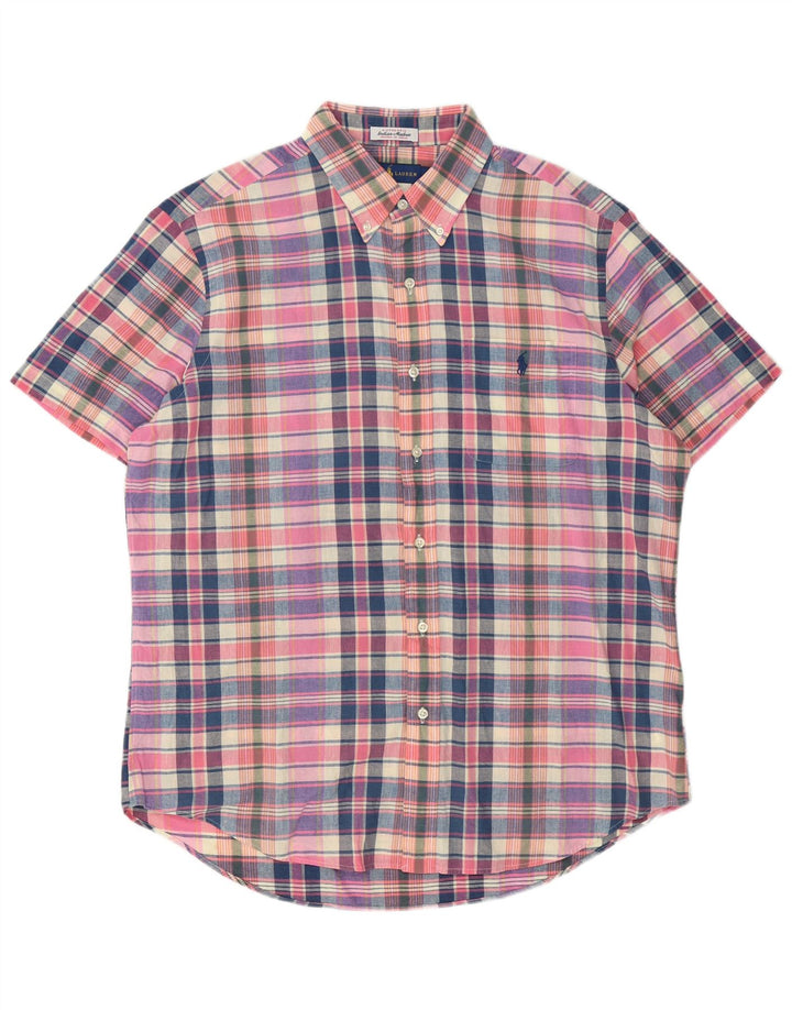 Ralph Lauren Mens Short Sleeve Shirt Large Multicoloured Check Cotton