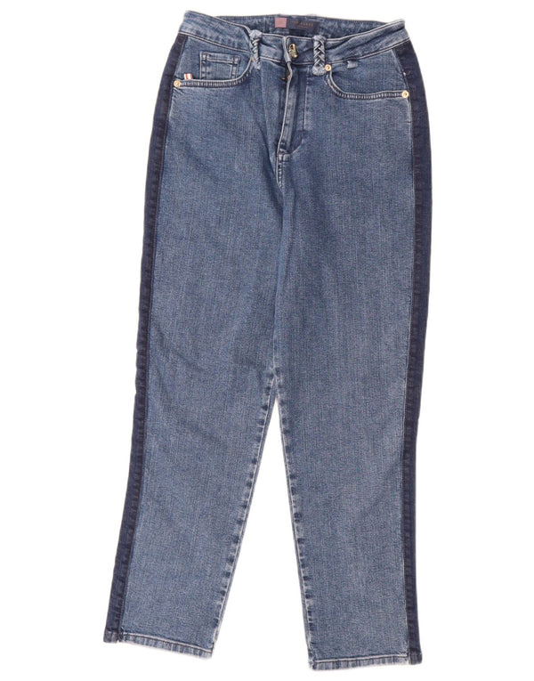 Ted Baker Womens High Waist Tapered Jeans W26 L25 Blue Colourblock Cotton