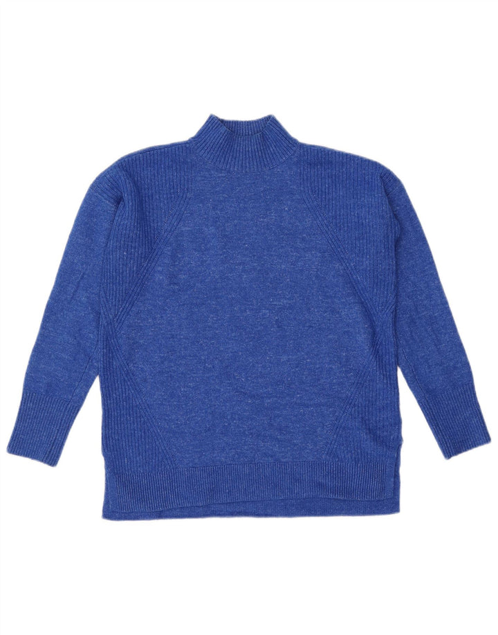 John Lewis Womens Oversized Turtle Neck Jumper Sweater UK 8 Small Blue