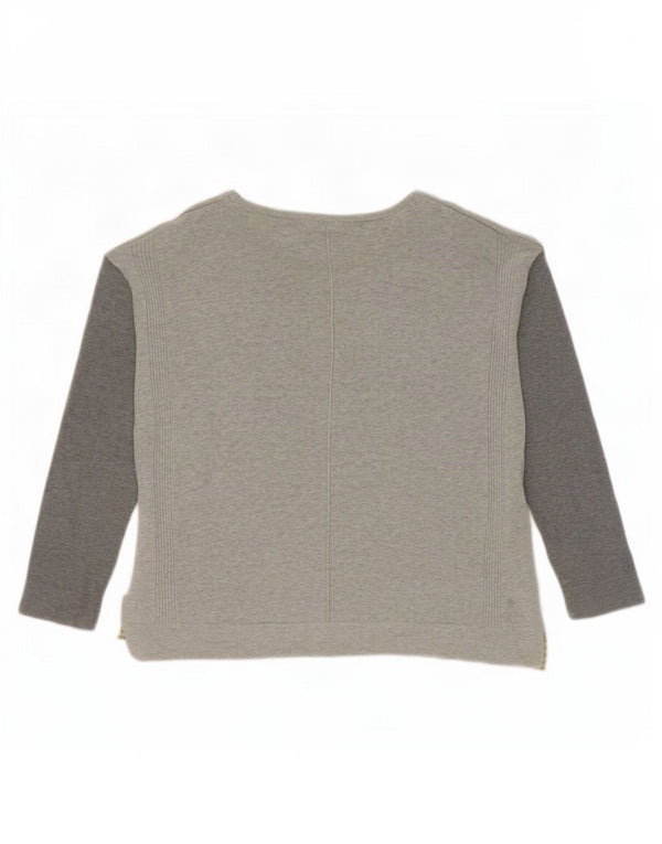 White Stuff Womens Boat Neck Jumper Sweater UK 12 Medium Grey Colourblock