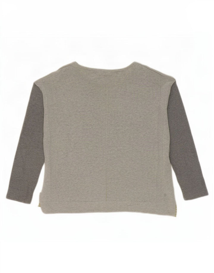 White Stuff Womens Boat Neck Jumper Sweater UK 12 Medium Grey Colourblock