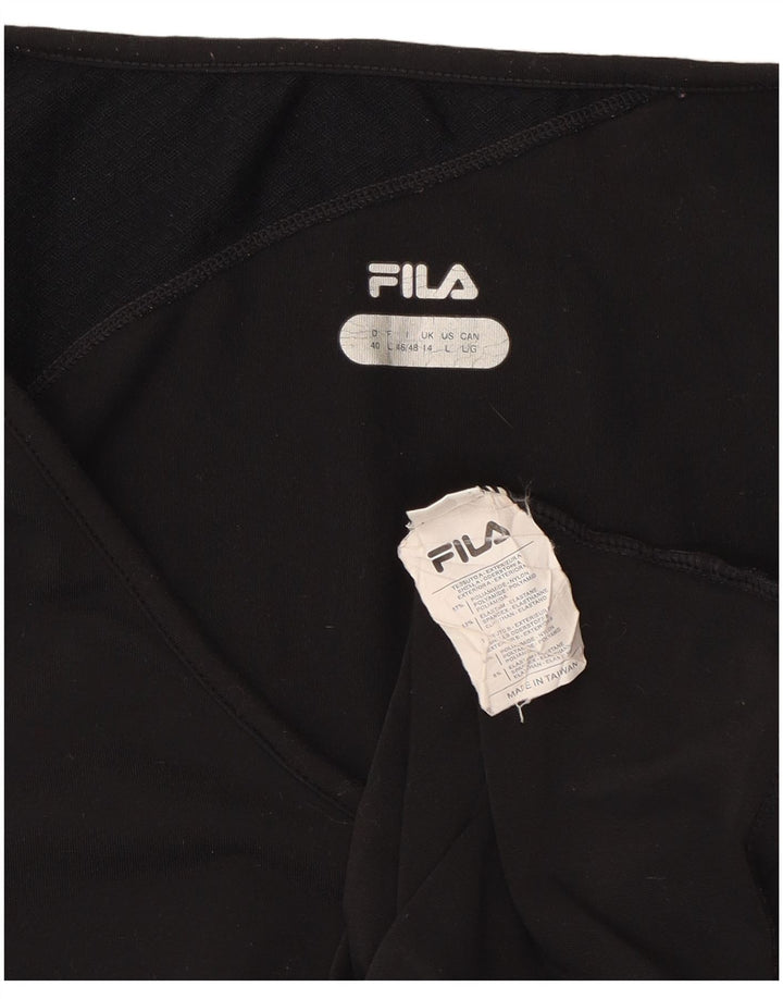 FILA Womens T-Shirt Top UK 14 Large Black Nylon