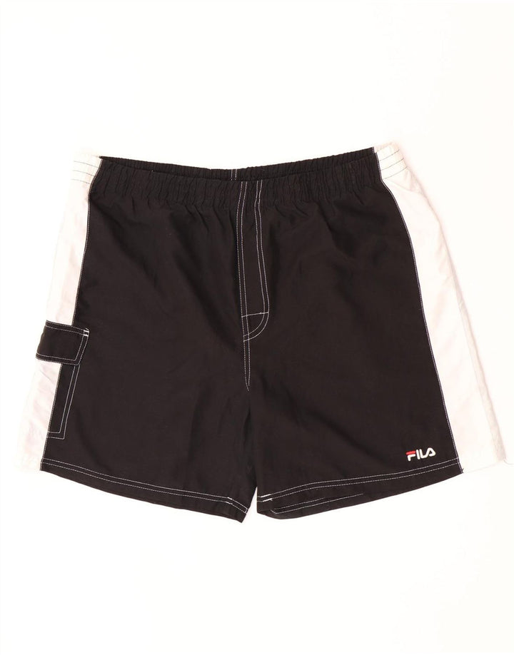 Fila Mens Cargo Swimming Shorts XL  Black Colourblock Polyester
