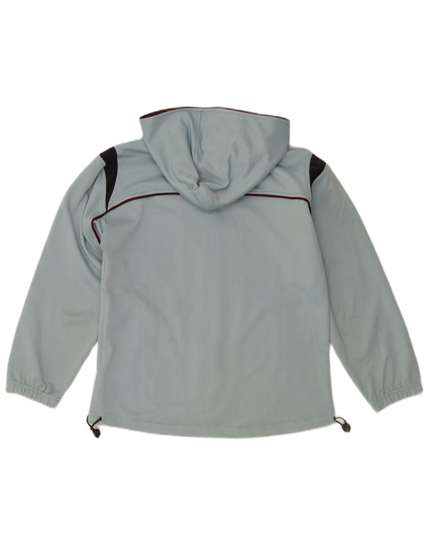 Asics Mens Hooded Tracksuit Top Jacket Small Blue Colourblock Polyester