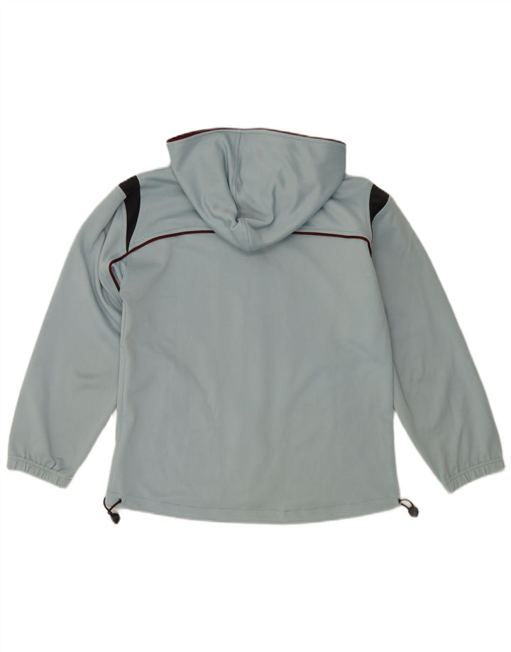 Asics Mens Hooded Tracksuit Top Jacket Small Blue Colourblock Polyester
