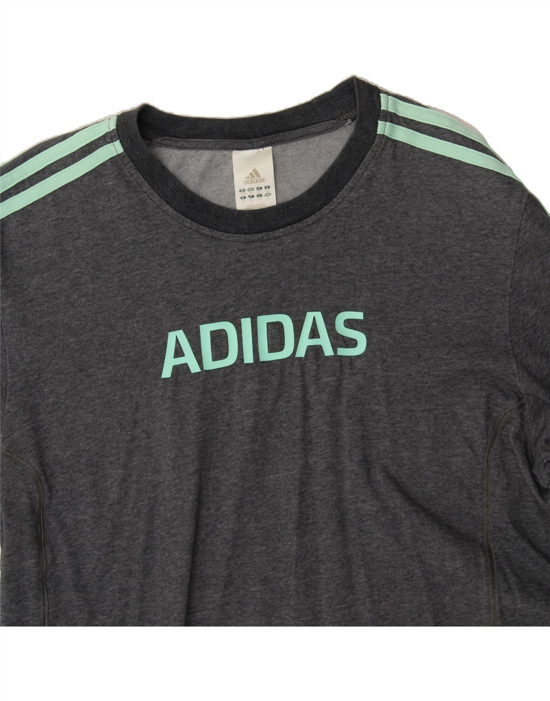 ADIDAS Boys Graphic T-Shirt Top 11-12 Years Grey Vintage Adidas and Second-Hand Adidas from Messina Hembry 