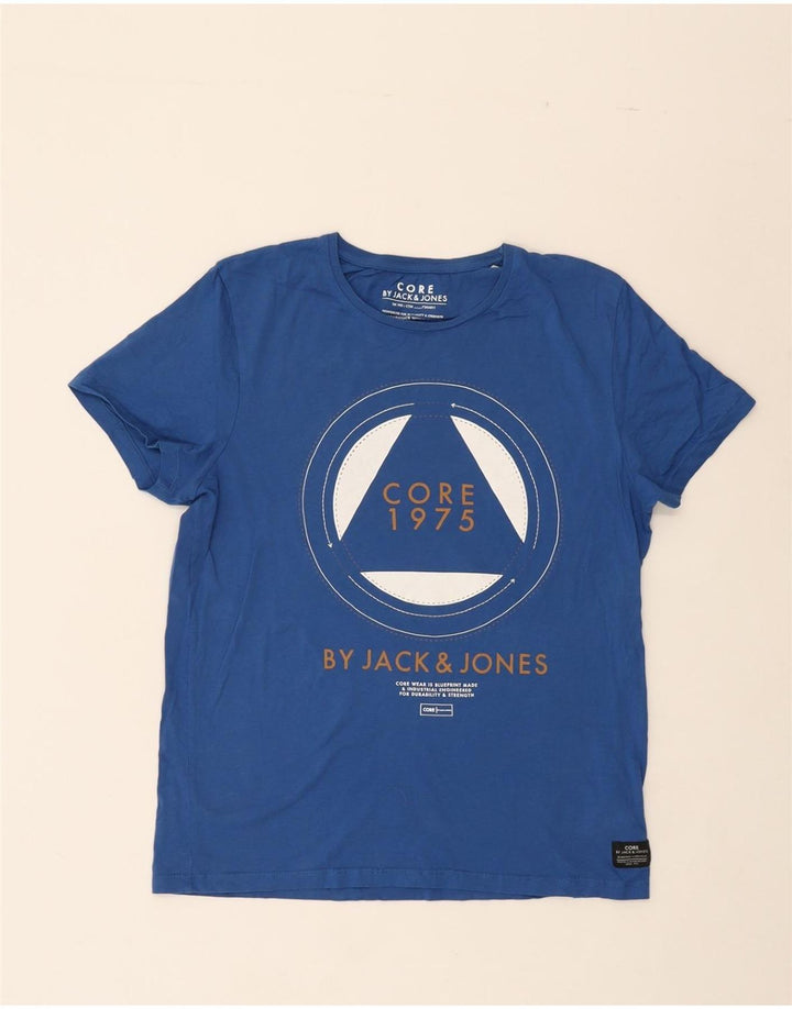 JACK & JONES Mens Graphic T-Shirt Top Large Blue Cotton Vintage Jack & Jones and Second-Hand Jack & Jones from Messina Hembry 