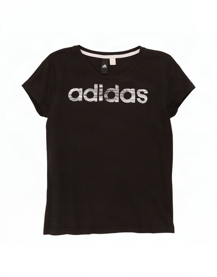 Adidas Womens Graphic T-Shirt Top UK 12 Medium Black
