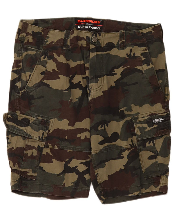 Superdry Mens Cargo Shorts W36 Large Khaki Camouflage Cotton Army