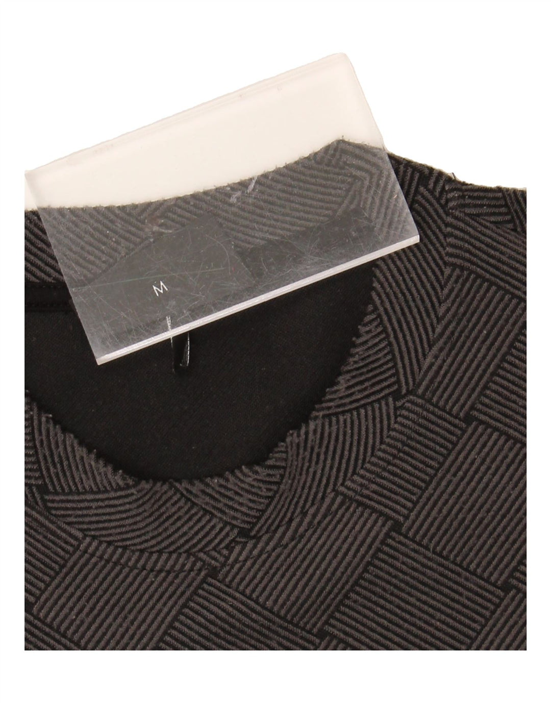 EMPORIO ARMANI Womens Sweatshirt Jumper UK 12 Medium Grey Geometric Vintage Emporio Armani and Second-Hand Emporio Armani from Messina Hembry 