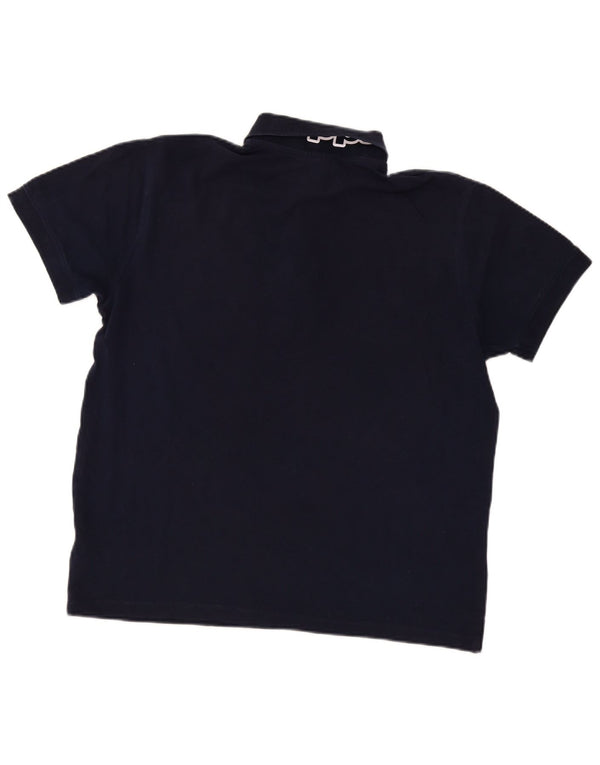 Kappa Mens Graphic Polo Shirt Large Navy Blue Cotton