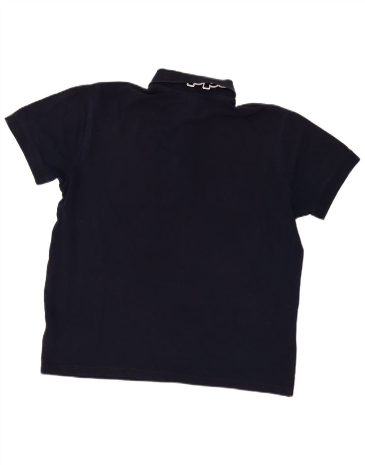 Kappa Mens Graphic Polo Shirt Large Navy Blue Cotton