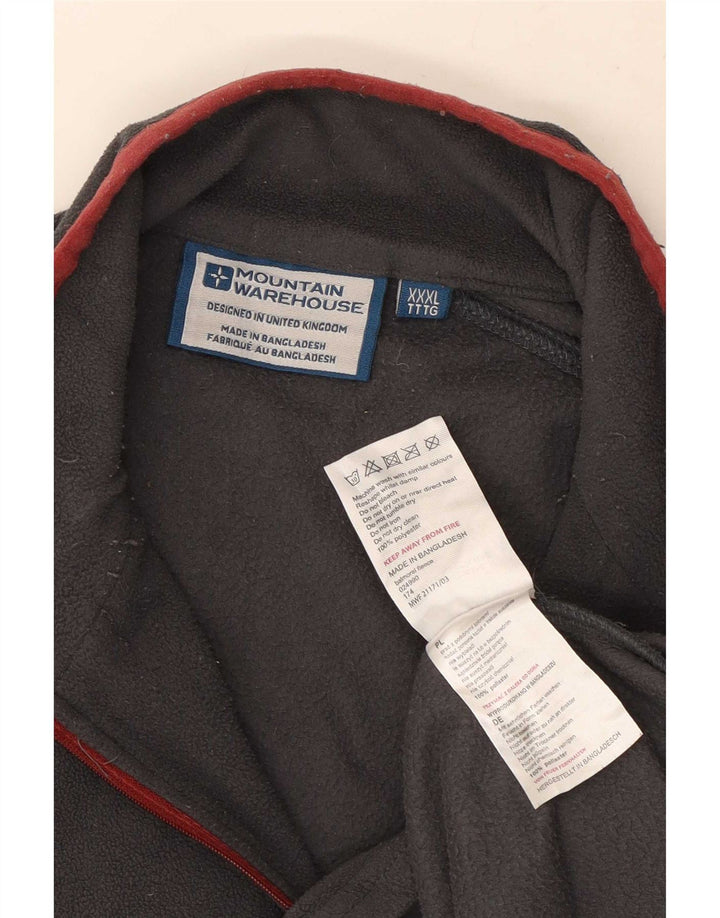 Mountain Warehouse Mens Zip Neck Fleece Jumper 3XL Grey Polyester
