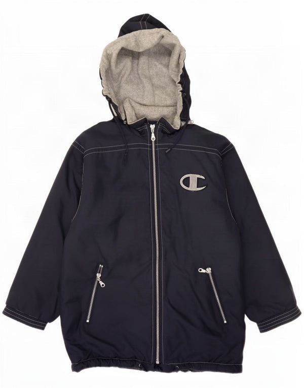 Champion Boys Graphic Hooded Windbreaker Jacket 11-12 Years Navy Blue