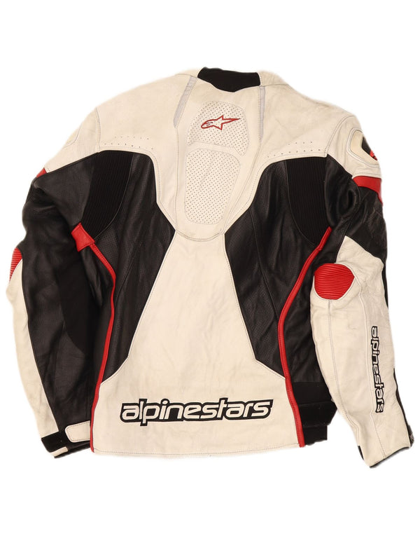 Alpinestars Mens Graphic Racer Jacket Size 52 Large White Colourblock